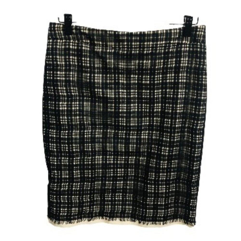 Anna Molinari silk blend hatch print career business pencil skirt Italian SIZE 4